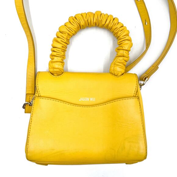Jason Wu Rommy Leather Bag Yellow Leather‎ Logo Detachable Strap Micro - Picture 6 of 12